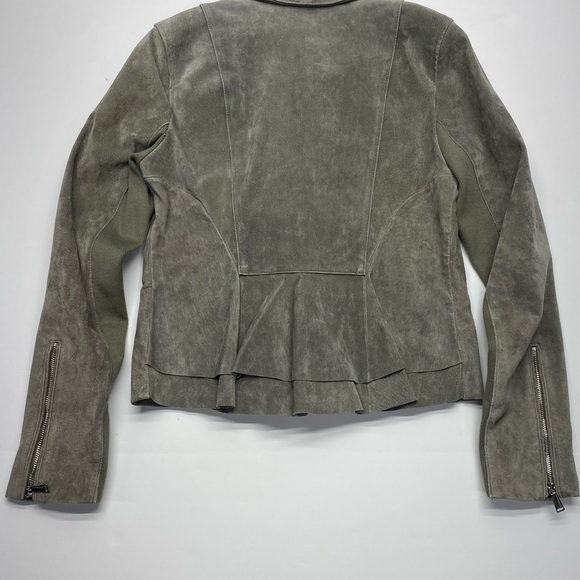 BCBGeneration Women's Gray Suede Jacket Small Pockets Sleeve Zippers - Picture 2 of 16